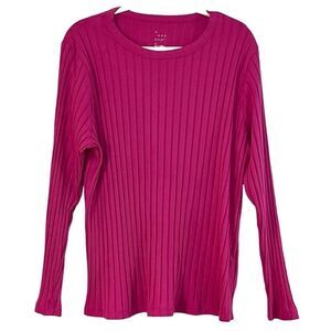 A New Day Pink Long Sleeve Crew Neck Top 2X